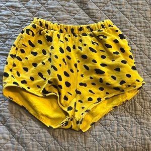 Clare V jaguar printed yellow shorts - small
